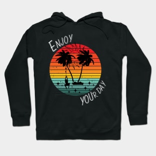 Island Escape - Swinging on Palm Trees at Sunset Hoodie